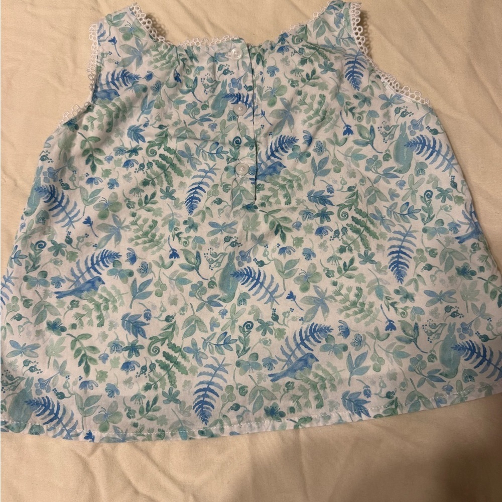 Janie and Jack Blue & Green Floral Tank Top - Picture 3 of 6